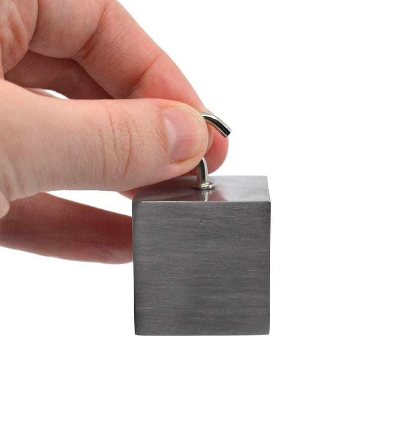 Density Cube with Hook, Iron (Fe) Metal - 1.2 Inch (32mm) Sides - for Density Investigation, Specific Gravity & Specific Heat Activities - Eisco Labs - NewNest Australia