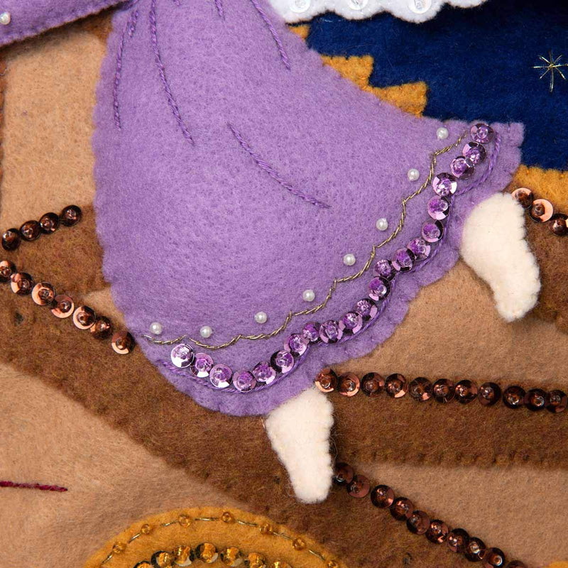 Bucilla Felt Applique Christmas Wall Hanging Kit, 16" x 22", Away in the Manger - NewNest Australia