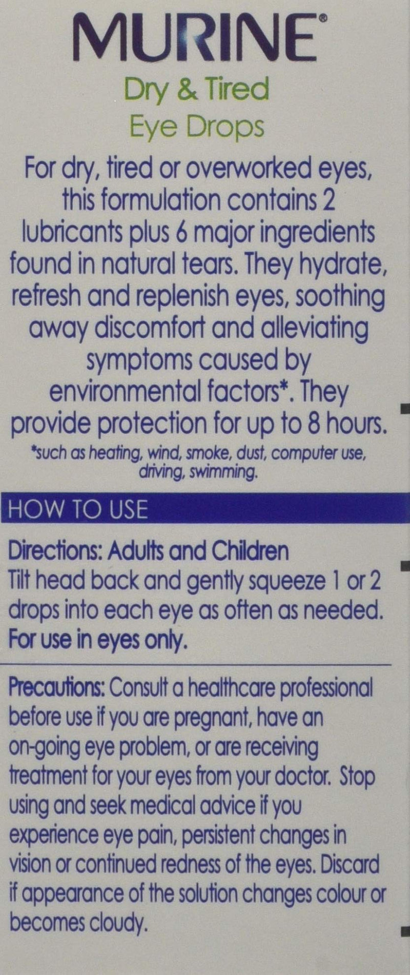 Murine Dy & Tired Eye Drops to Help Refresh and Relieve the Feeling of Tired and Dry Eyes, 15 ml - NewNest Australia