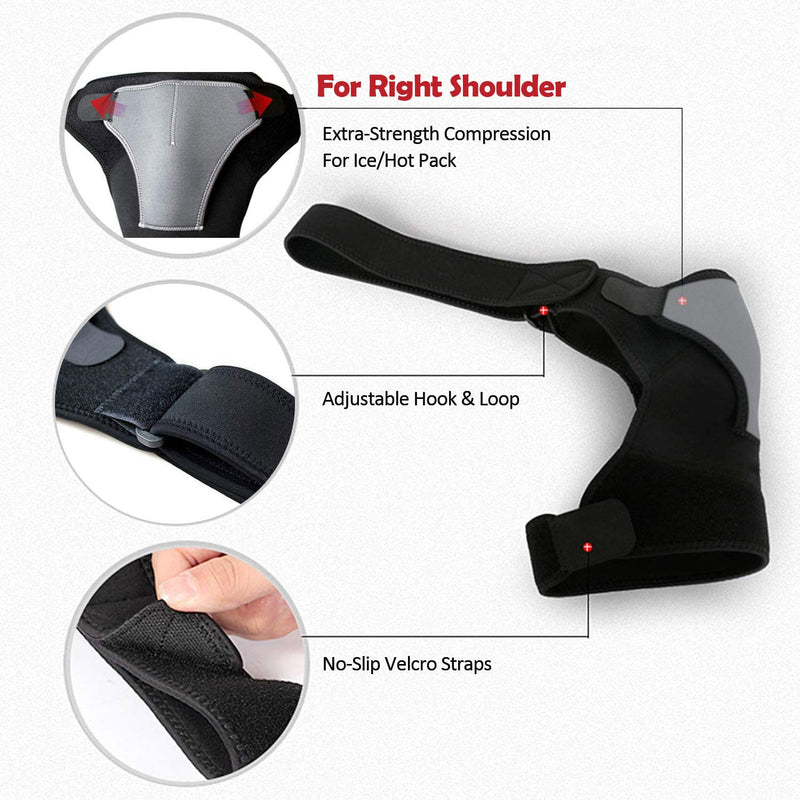 Shoulder Brace Adjustable Shoulder Support Bandage With Pressure Pad For Men/Women - Shoulder Pain Relief, Blown Interchangeable Joint, Labrum Tear, Bursitis, Neoprene Shoulder Warmer - NewNest Australia