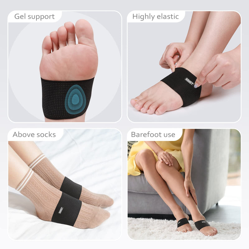 MHSY Copper Arch Support for Plantar Fasciitis, Arch Socks for Flat Foot Pain Relief with Gel Pads, Feet Pain Relief, Improve Flat Feet, Fallen Arches & High Arch (Size: 7.9 to 9.5 Inches) Dark Grey - NewNest Australia
