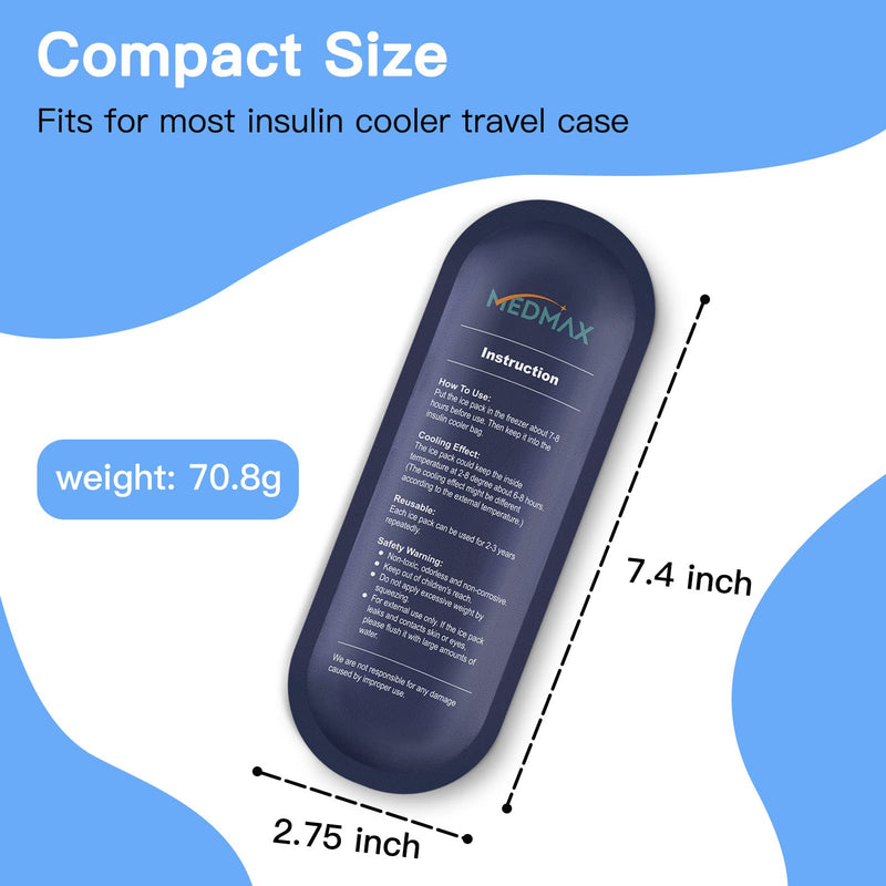 MEDMAX Ice Packs for Insulin Cooler Bag Travel Bag - Pack of 4 Reusable Ice Packs for Insulated Travel Diabetic Accessories, for Insulin Cooler Bag for Diabetics (4 Packs) - NewNest Australia