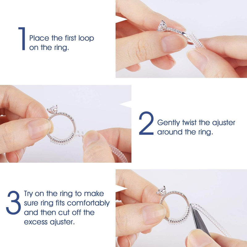 Invisible Ring Size Adjuster for Loose Rings – Ring Guard, Ring Sizer, 4 Sizes Fit Almost Any Ring. [12pcs] - NewNest Australia