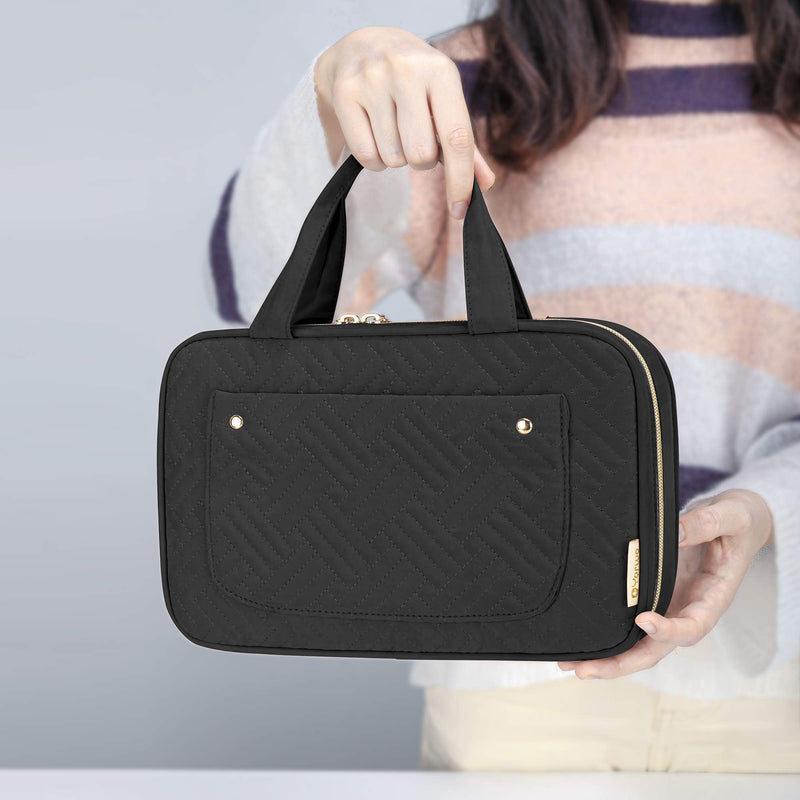 YARWO Knitting Needles Case (up to 10.6"), Crochet Hooks Organizer with Double Handle for Circular Knitting Needles and Knitting Accessories, Black (Bag Only) - NewNest Australia