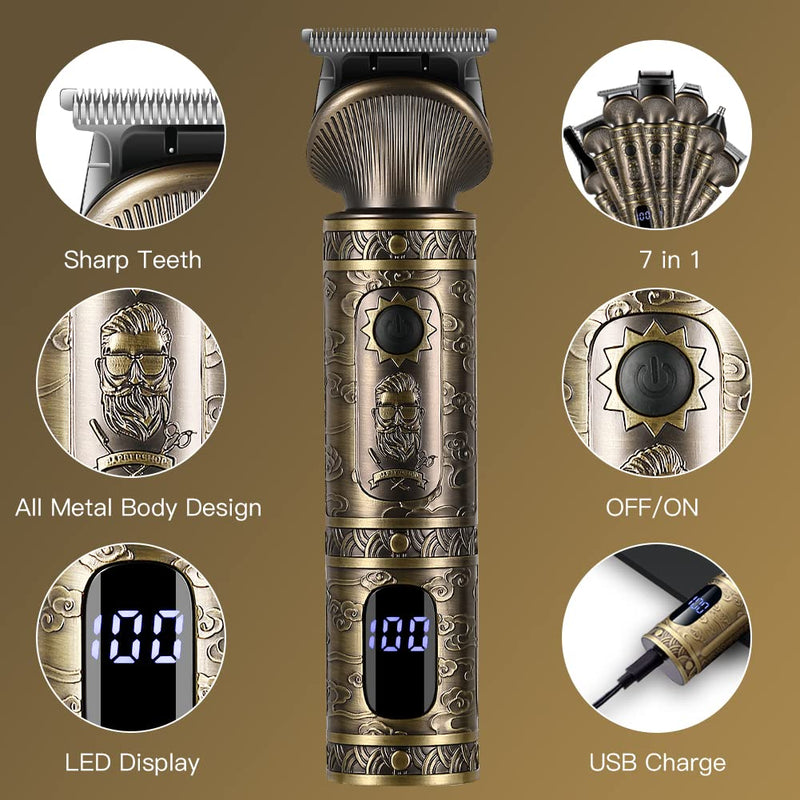 Surker Hair Trimmer Set Professional Hair Trimmer Men'S Precision Trimmer Beard Trimmer Beard Trimmer Razor Men'S T-Shaped Trimmer Nose Hair Trimmer Body Hair Trimmer 7 In 1 - NewNest Australia
