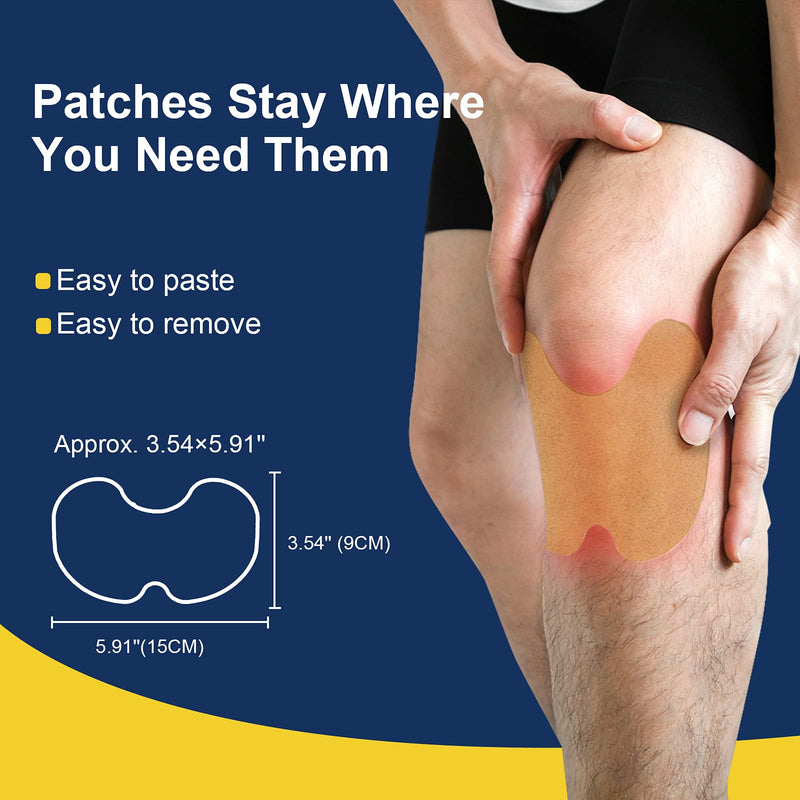 WILD+ Knee Pain Relief Patch, Large 12PCS Max Strength Knee Patches Pain Relief Plaster Heat Patches, Arthritis Back Pain Relief Pads Pain Relieving for Neck/ Knee/Back/Muscle/Joint Pain - NewNest Australia