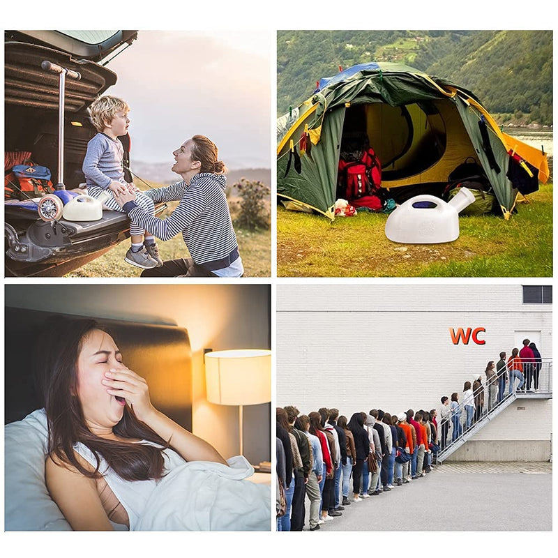 OOCOME Urine Bottle Portable Female Urinal Pee Bottle, Leak Proof Urinal Bottles Urine Funnel and Bottle Female Portable Potty Bed Pan for Adults Elderly Car Travel Camping - NewNest Australia