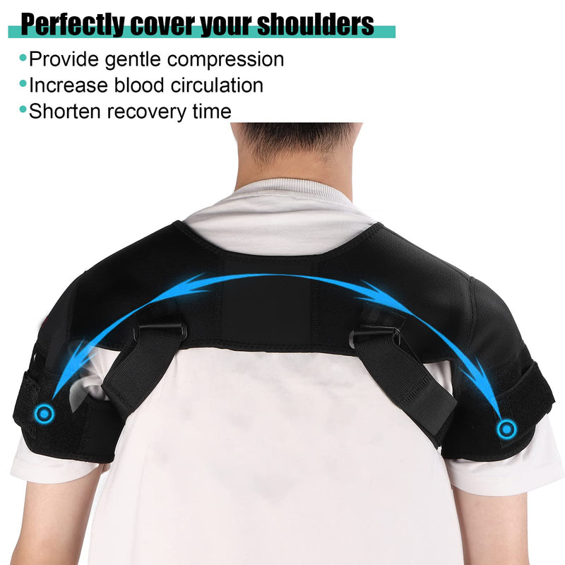Elastic Shoulder Bandage Shoulder Strap, Double Shoulder Support Shoulder Wrap Protection Shoulder Strap Bandage For Outdoor Hiking Lifting Sports Posture Correction Shoulder Strap Back Stabilizer (M) - NewNest Australia