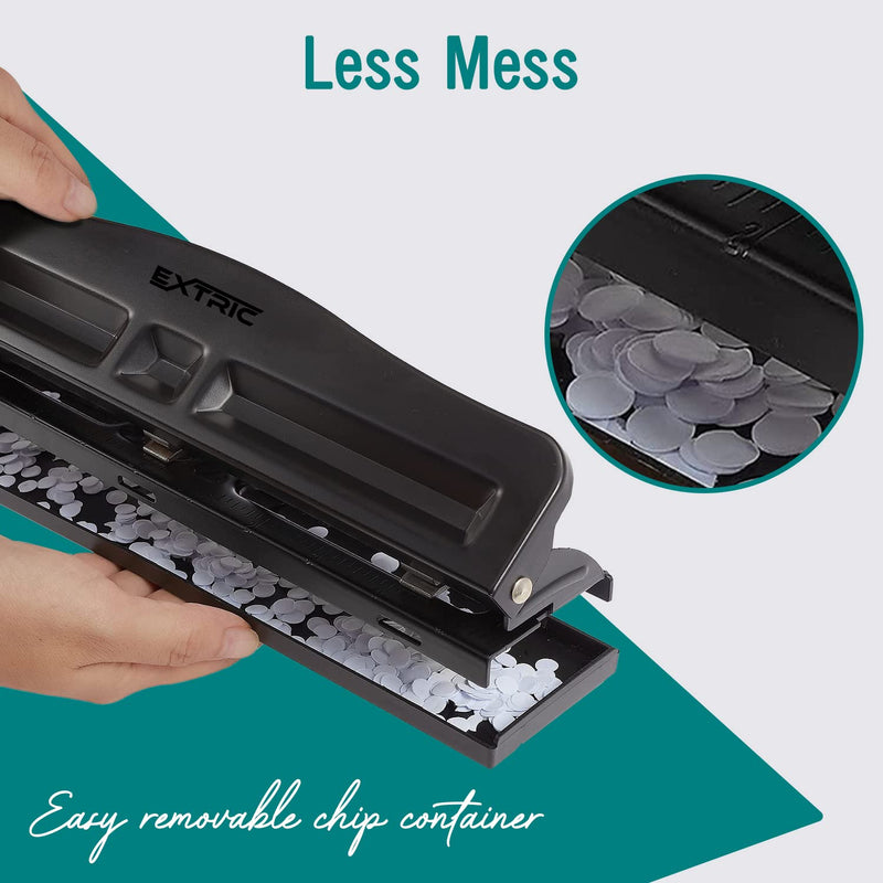 Hole Punch Adjustable 3 Hole Punch 10 Sheet Capacity Hole Puncher Black Metal Hole Puncher 3 Ring - NewNest Australia