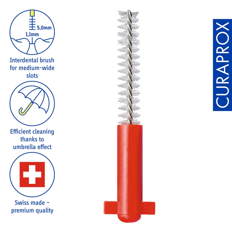 Curaprox interdental brushes CPS 07 prime, refill, 8 pieces, 0.7 mm diameter, 2.5 mm effectiveness, red, refill pack, without holder 8 pieces (pack of 1) - NewNest Australia