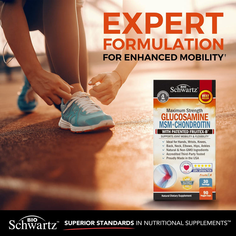 Glucosamine Chondroitin MSM Triple Strength Joint Supplement with Collagen Turmeric Curcumin - Supports Healthy Inflammatory Activity & Joint Hip Back Knees Hands Health for Seniors & Adults - 90Ct - NewNest Australia