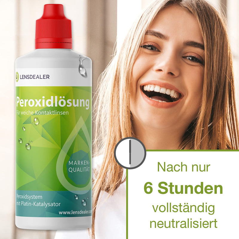 Lensdealer peroxide solution 2x 360ml double pack + container, care product for soft contact lenses, contact lens liquid… - NewNest Australia