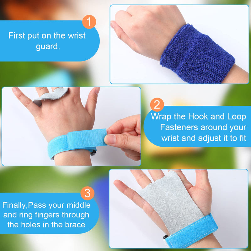 2 Gymnastics Grips Wristbands Sets for Girls Kids Youth, Bar Grips Palm Protection and Wrist Support Sports Accessories for Kettlebells, Weightlifting Tennis, Workout and Exercise Orange, Blue - NewNest Australia
