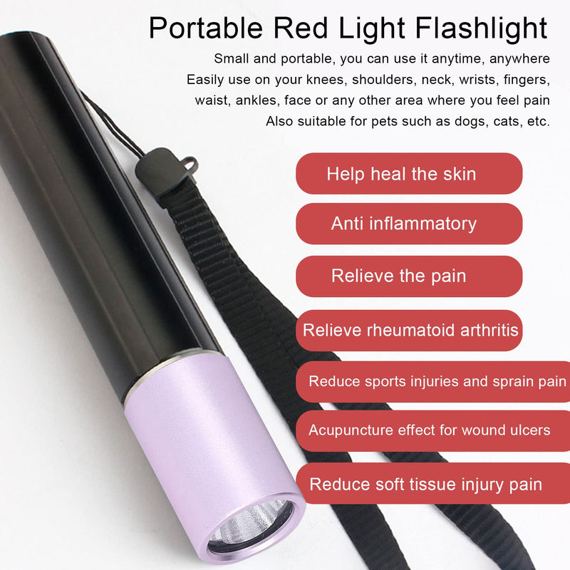 Red Light Therapy Flashlight 630nm 660nm 850nm Stainless Steel LED Infrared Light Handheld Joint and Muscle Pain Relief Red Light Therapy Torch - NewNest Australia