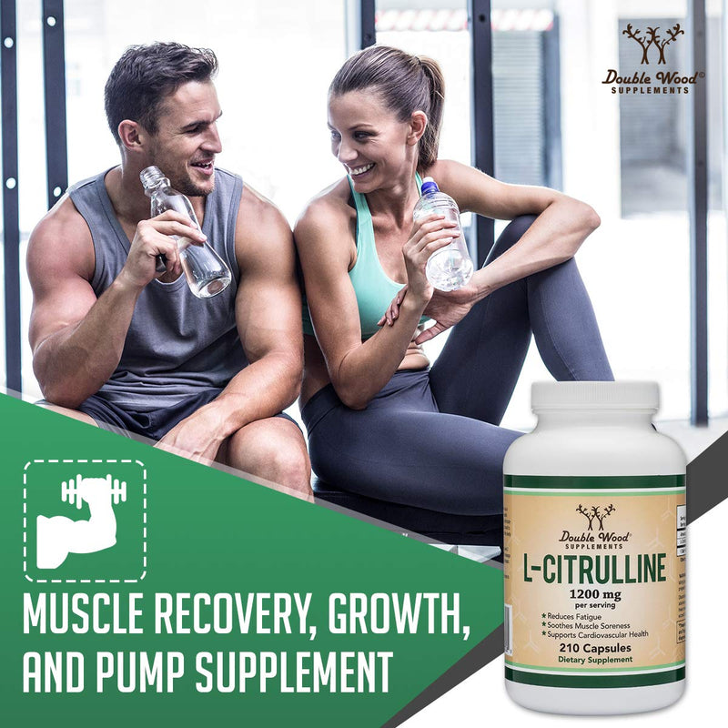 L Citrulline Capsules 1,200mg Per Serving, 210 Count (L-Citrulline Increases Levels of L-Arginine and Nitric Oxide) Muscle Recovery Supplement – Improve Muscle Pump by Double Wood Supplements - NewNest Australia