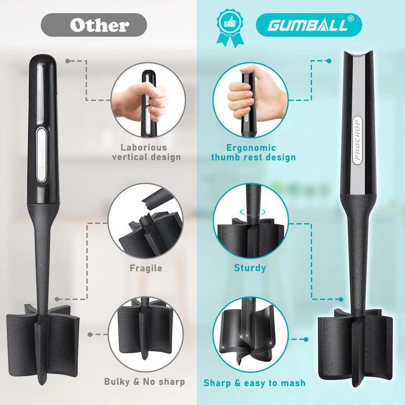 Meat Chopper, Professional Heat Resistant Nylon, Masher and Smasher for Hamburger Meat, Ground Beef, Ground Turkey and More, Hamburger Chopper Utensil, Non Stick Mix Chopper, Black - NewNest Australia