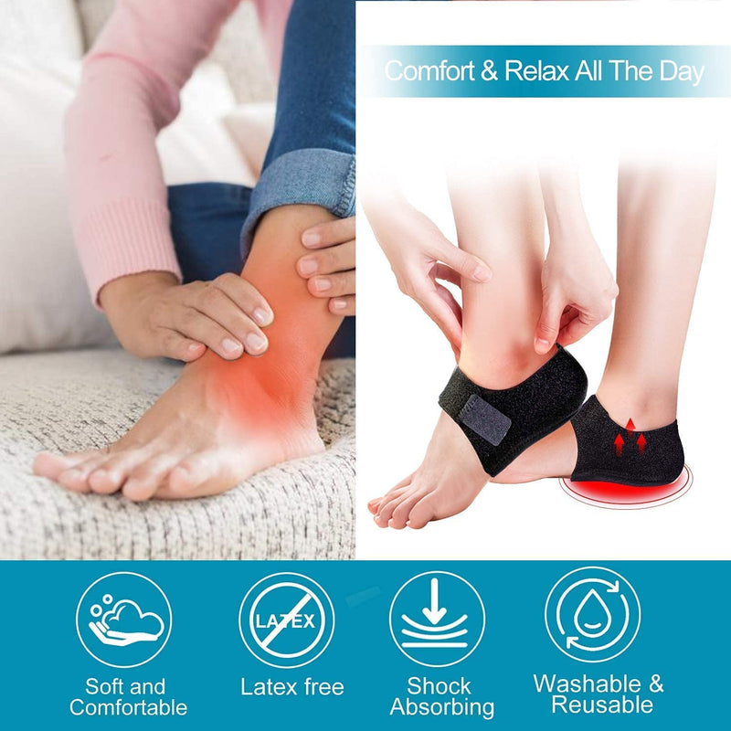 2 x Heel Pads, Heel Sleeves, Gel Heel Protectors for Plantar Fasciitis, Achilles Tendonitis, Bone Spurs, Heel Cups, Heel Pads, Heel Cushions for Relief of Heel Pain/Pressure - NewNest Australia