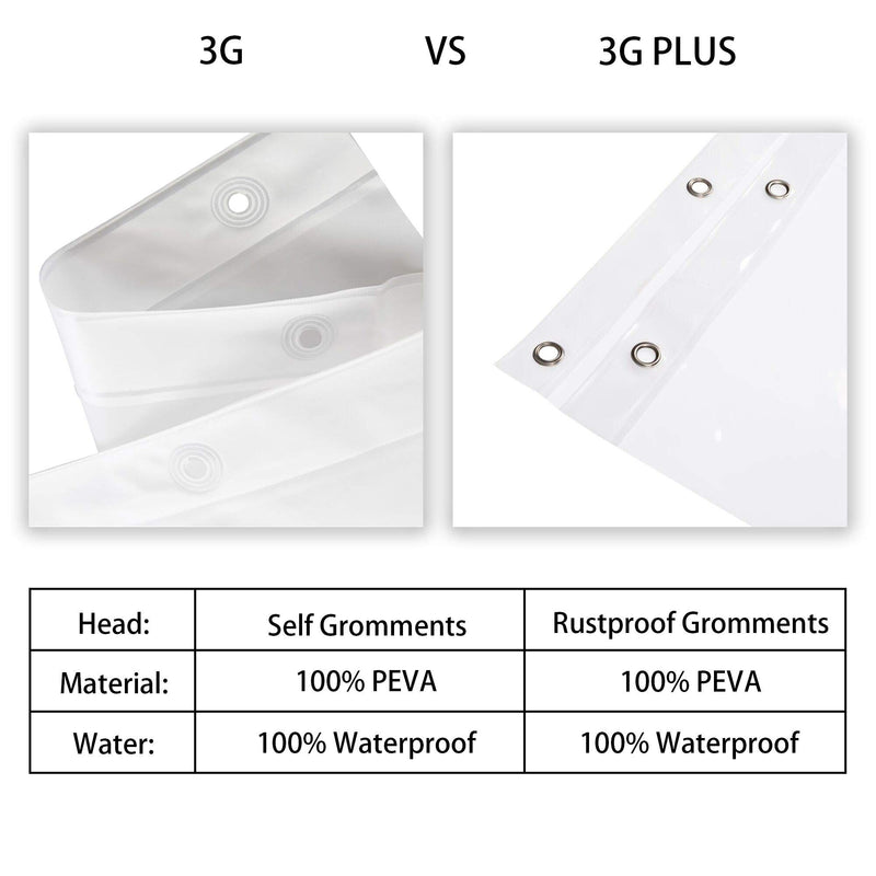 downluxe Clear Shower Curtain Liner 72x72 - PEVA 3 Gauge Light Weight,Waterproof,Odorless with Rust-Resistant Grommets Holes Clear 3g 1 - NewNest Australia