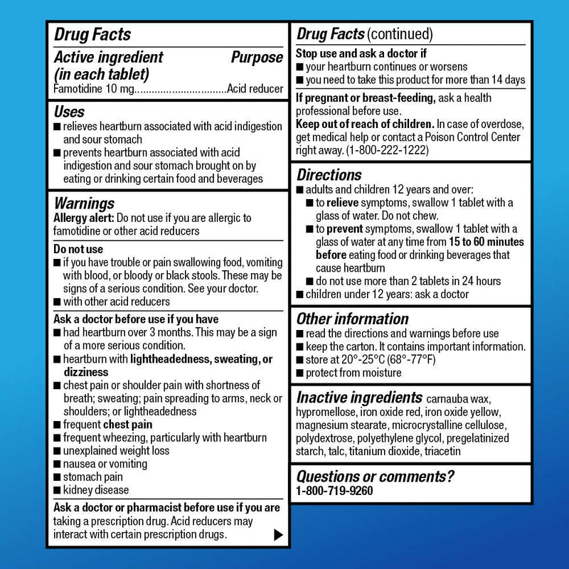 Amazon Basic Care Original Strength Famotidine Tablets, 10 mg, Acid Reducer for Heartburn Relief, 30 Count - NewNest Australia