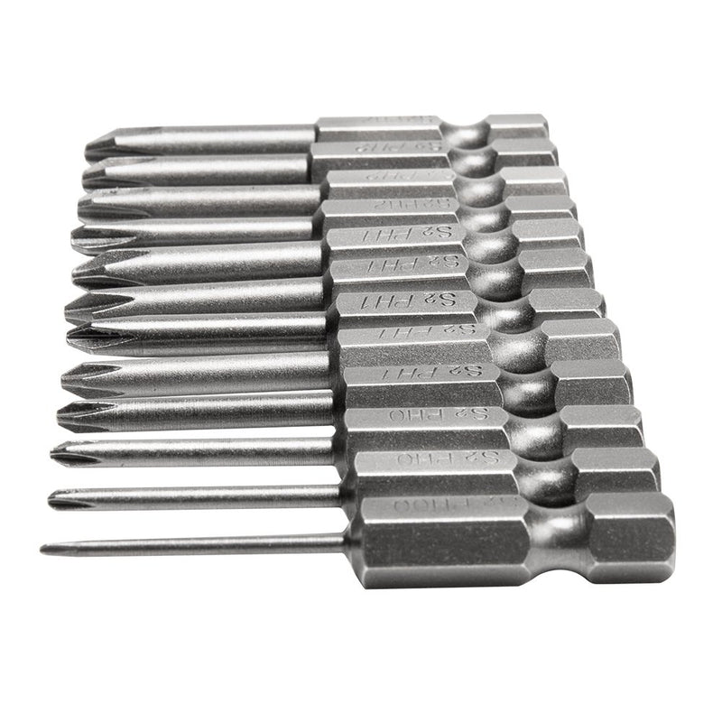 Rocaris 12Pcs Hex Shank Magnetic Phillips Cross Screwdriver Bits 50mm 1/4 Inch - NewNest Australia