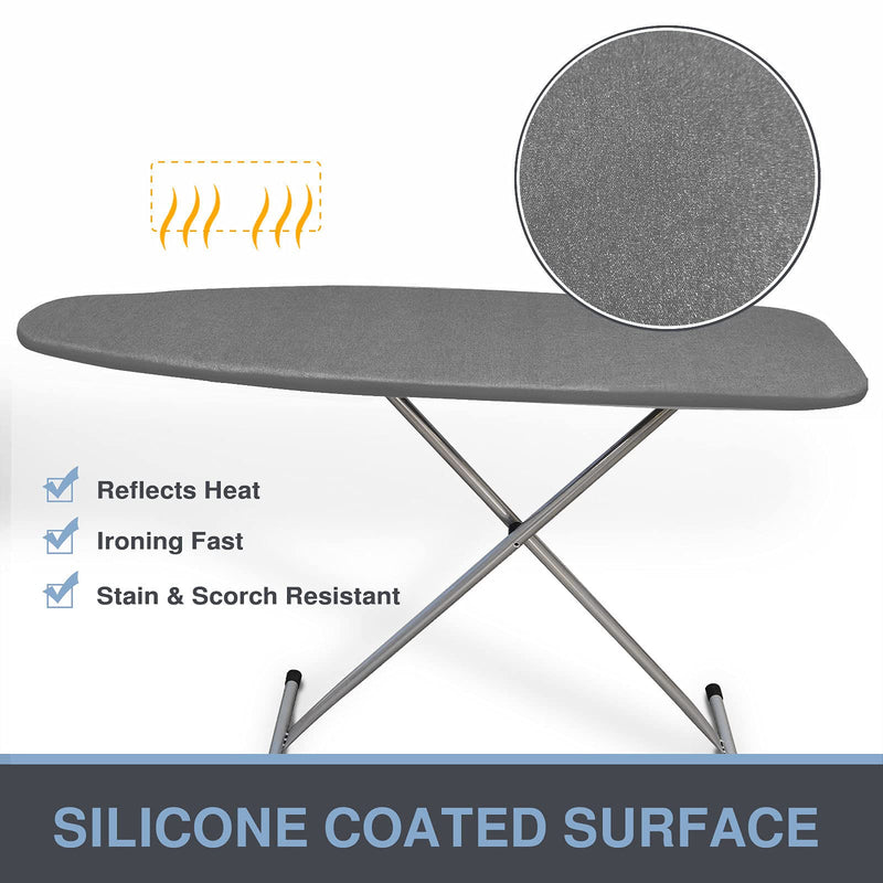 VividPaw Ironing Board Cover and Pad, Standard Size 15x54, Thick Padding, Elastic Edge, Silicone Coated, Resist Scorching and Staining, Heavy Duty Iron Board Covers (Silicone Coating-Black, 15" x 54") Silicone Coating-black 15" x 54" - NewNest Australia