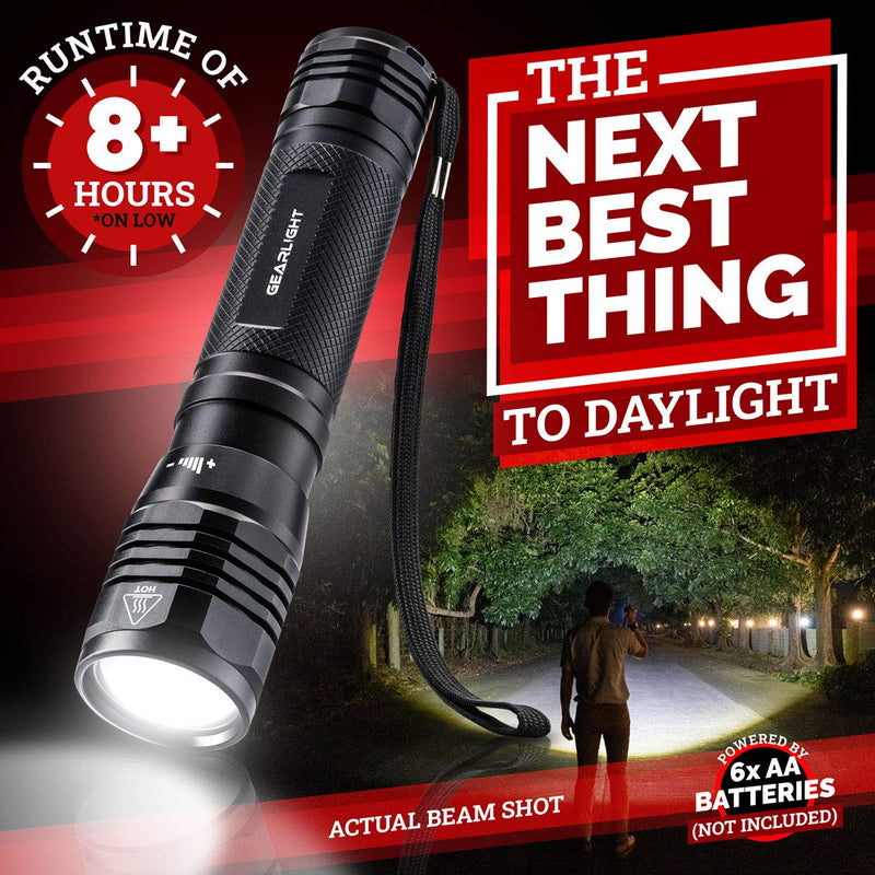 GearLight High Lumens LED Flashlight S2500 - Powerful Patented 1500 Lumen Flashlights, Brightest Tactical Flash Light, Super Bright Camping Accessories and Gear - NewNest Australia