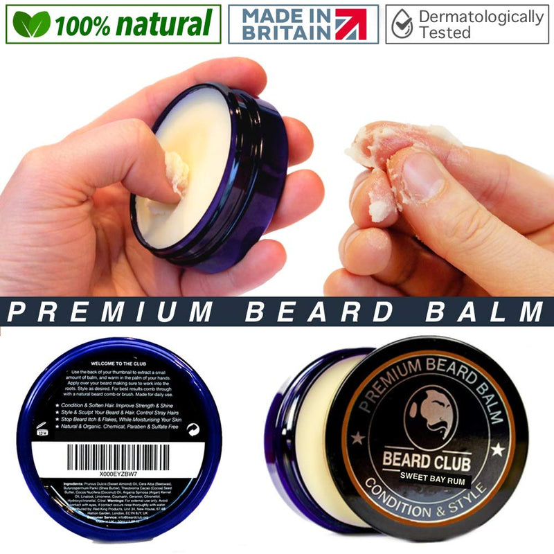 Premium Beard Balm | Sweet Bay Rum | The Best Beard Conditioner & Softener to Shape & Style your Beard, While Stopping Beard Itch & Flakes | Natural & Organic | Great for Hair Care & Growth - NewNest Australia