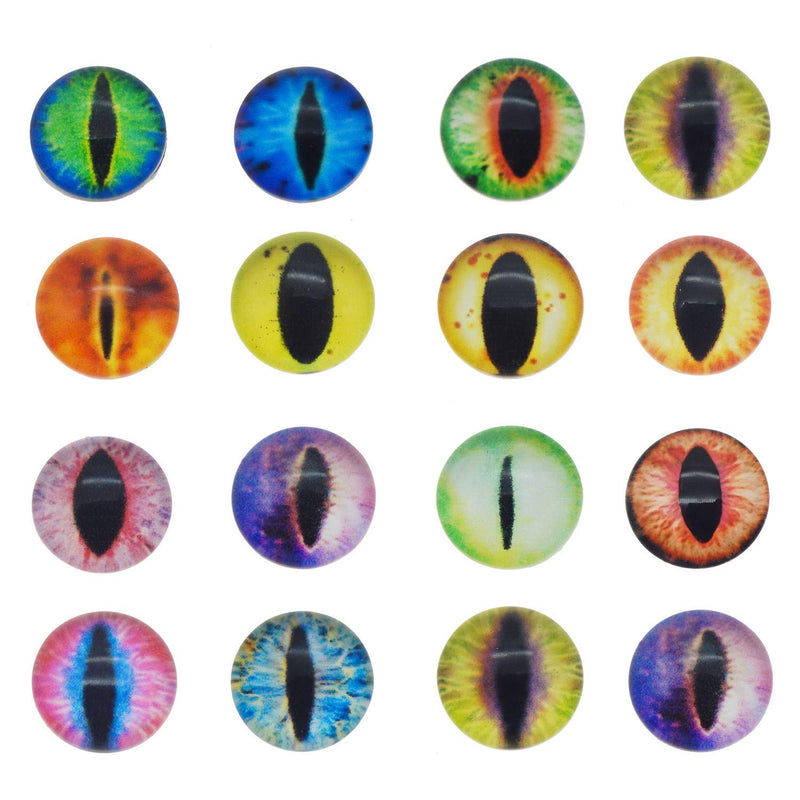 JJG 100PCS 6mm Dragon Eyes Round Glass Cabochon Flatback Jewelry Findings Horse Eyes Cat Eyes Doll Eye Dome Cameo Pendant Settings in Pairs - NewNest Australia