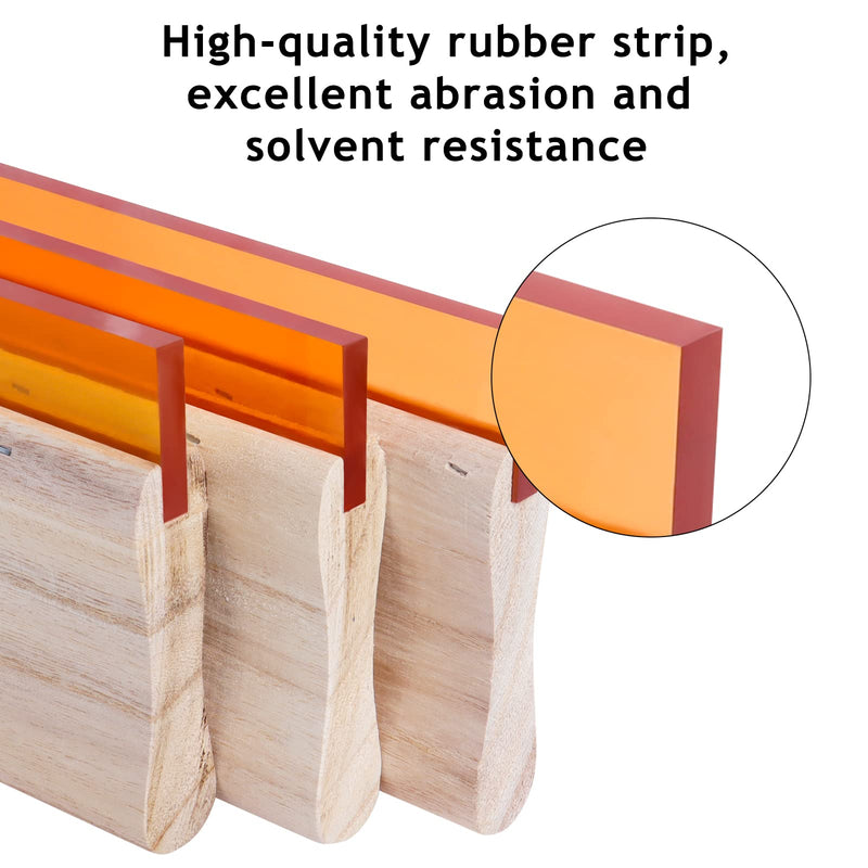 Screen Printing Squeegee, 5.9 inch/9.4 inch/13.7 inch, 75 Durometer Wooden Ink Silk Stencil Scraper for Screen Printing Water Squeegee-3PCS - NewNest Australia