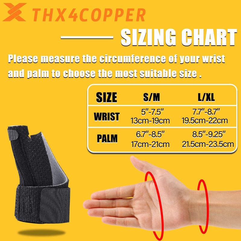 Thx4COPPER Compression Reversible Thumb & Wrist Stabilizer Splint for BlackBerry Thumb, Trigger Finger, Pain Relief, Arthritis, Tendonitis, Sprained, Carpal Tunnel, Stable, Lightweight, Breathable,S-M S-M - NewNest Australia