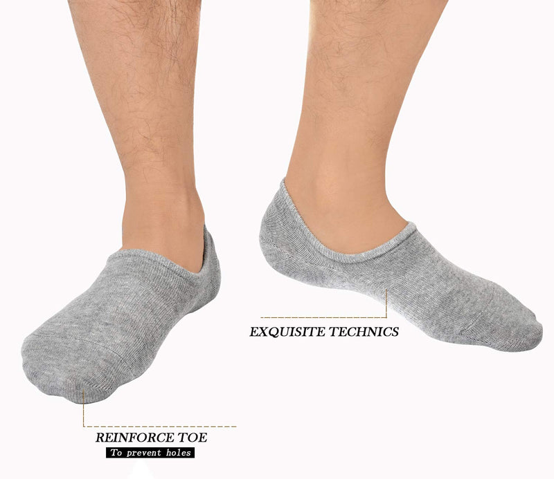 Jormatt Mens Cotton Low Cut No Show Socks With Non-Slip Grips, 6 Pairs 8 Pairs Black,6 Pairs 6-10 - NewNest Australia