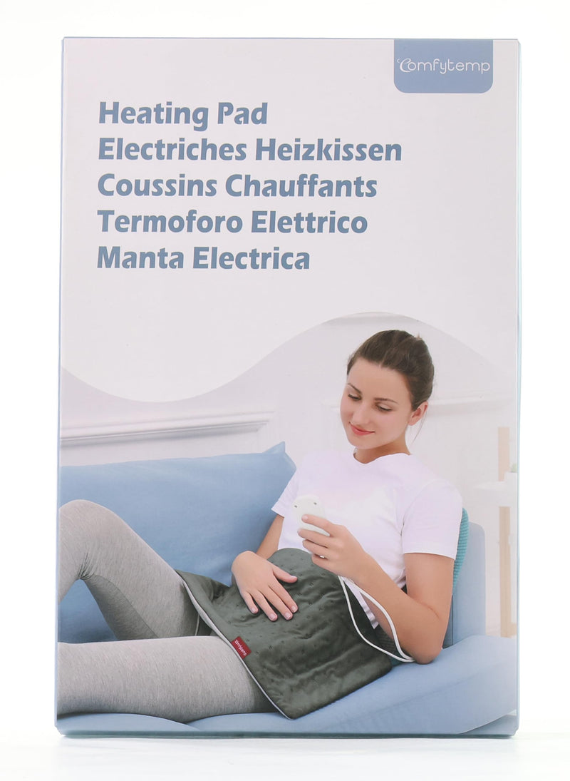 Comfytemp Electriches heating pad with automatic switch-off 30 x 60cm, large heat pad with 3 heat settings, dry and moist heat therapy for back, shoulder, neck, washable heating pad - NewNest Australia