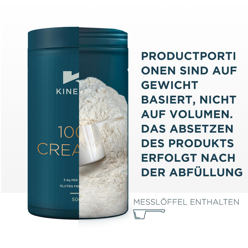 Kinetica 100% Creatine Powder 500 G, Creatine Monohydrate, 147 Servings Including Free Measuring Spoon, Creatine Powder For Athletes, Wada Compliant, Highly Soluble, Vegetarian, Gluten Free - NewNest Australia