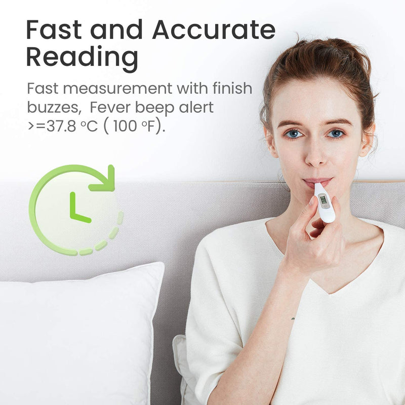 Digital fever thermometer, accurate and fast readings, waterproof probe, rectal, oral, armpit thermometer fever thermometer for baby children adults, grey - NewNest Australia
