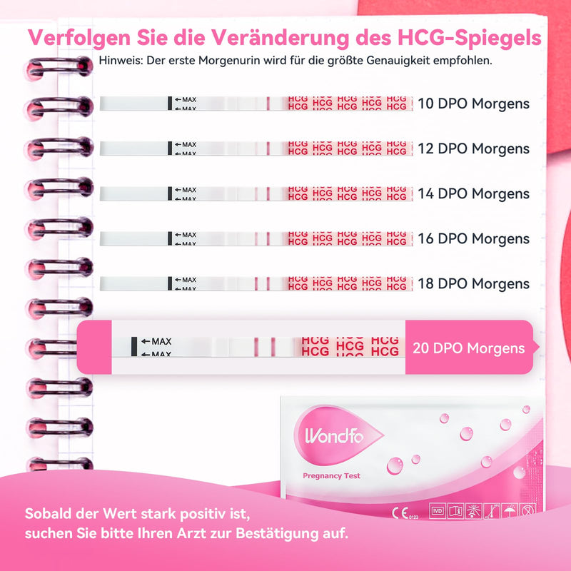 Wondfo pregnancy test early test 10 miu/ml quick detection 20 one step home test strips 6 days earlier - NewNest Australia