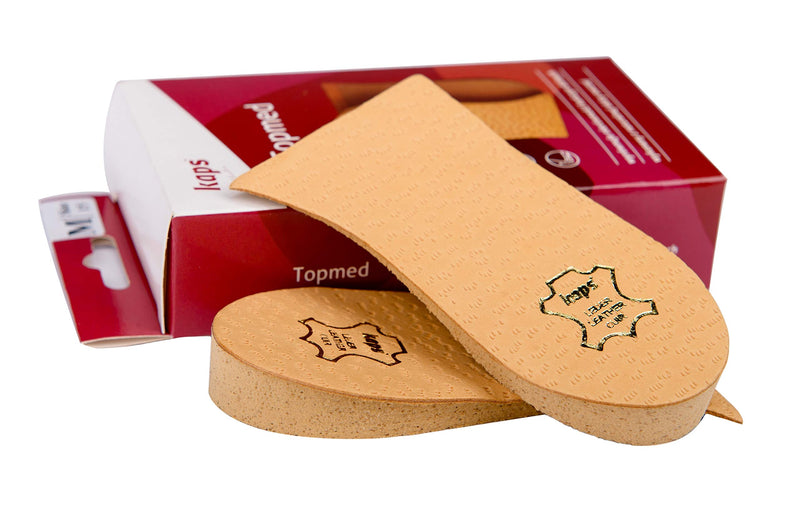 Heel Lift Elevator, Heel Raise, Heel Pad, Orthotic Wedge, Shoe Pad, Many Widths and Heights, Leather Cover, Kaps Topmed, Supplied to NHS, 2 Pieces Left and Right height 15 mm / 0.6 inch - size L - NewNest Australia