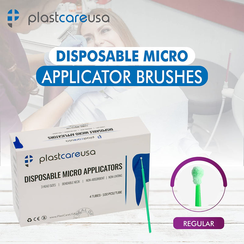 400 Green Regular Disposable Micro Applicator Dental Bendable Brushes - NewNest Australia