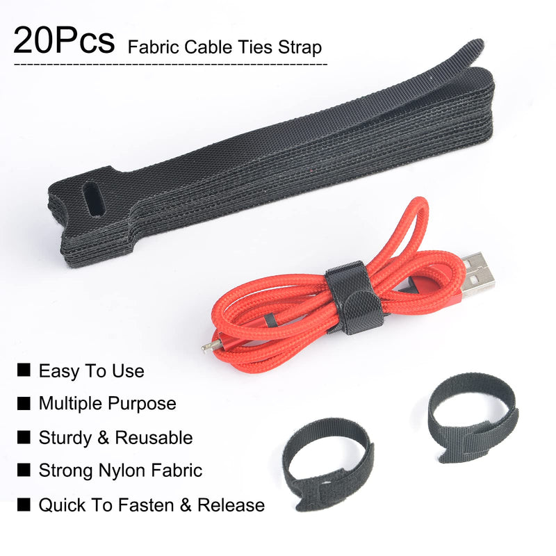 Acrylic Electronics Organizer-8 Sections Clear Cable Storage Bin Box,Cord Management Holder,Desk Storage Accessories with 20 PCS 6 Inch Reusable Fastening Fabric Cable Tie Straps Cord Wraps (With Lid) Box With Lid - NewNest Australia