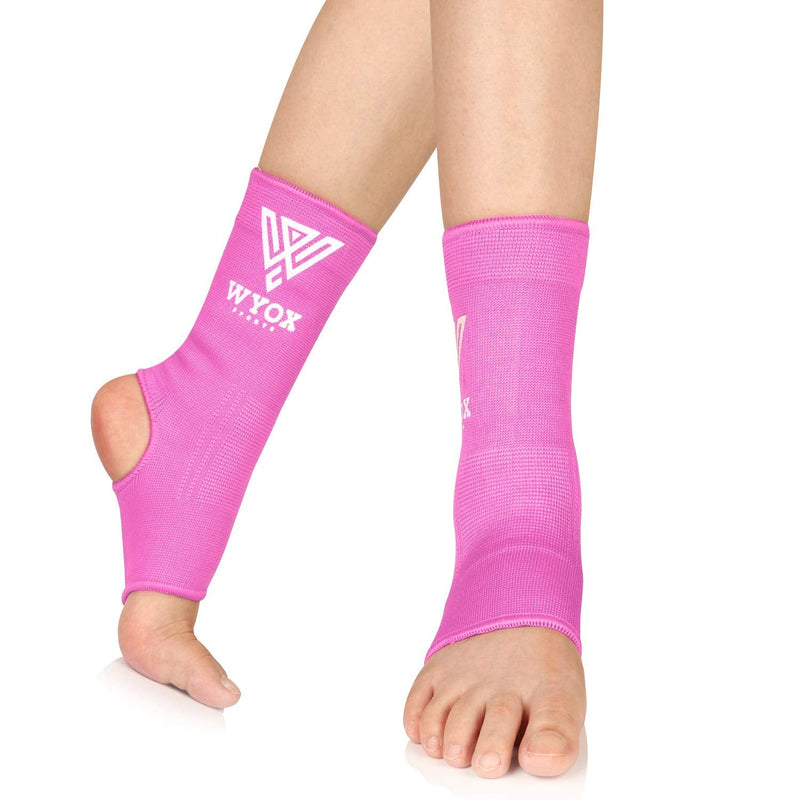 WYOX Ankle Wraps Support Boxing Gear for Men Women Muay Thai Ankle Support Kickboxing Wraps Gym Ankle Support (Pair) Pink L / XL (Women 7.0 - 10.5/ Men 6.0 - 9.5) - NewNest Australia