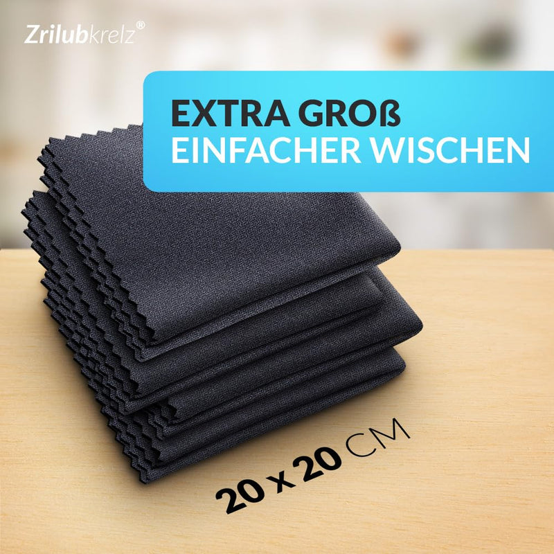 Zrilubkrelz® 8 glasses cleaning cloths in optician quality - 20 x 20cm - microfiber - extra soft and absorbent - NewNest Australia