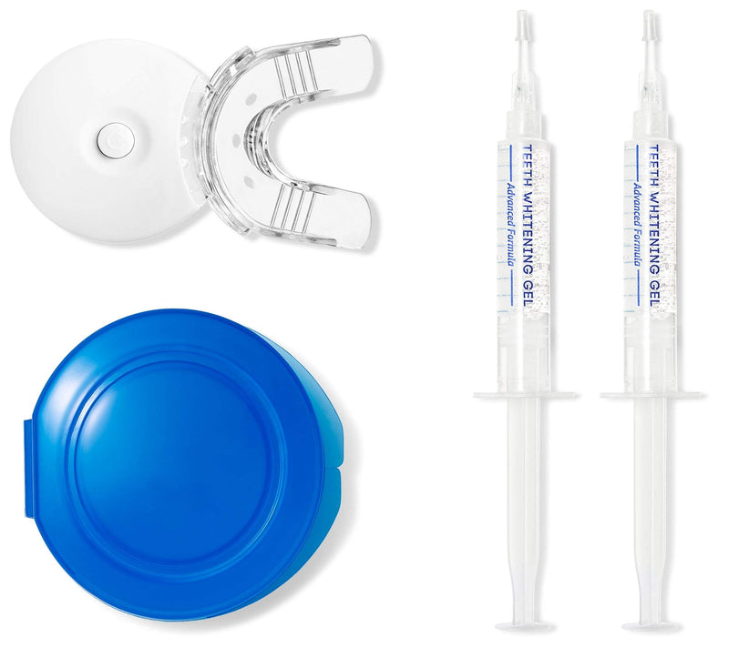 AuraGlow Teeth Whitening Kit, LED Light, 35% Carbamide Peroxide, (2) 5ml Gel Syringes, Tray and Case - NewNest Australia