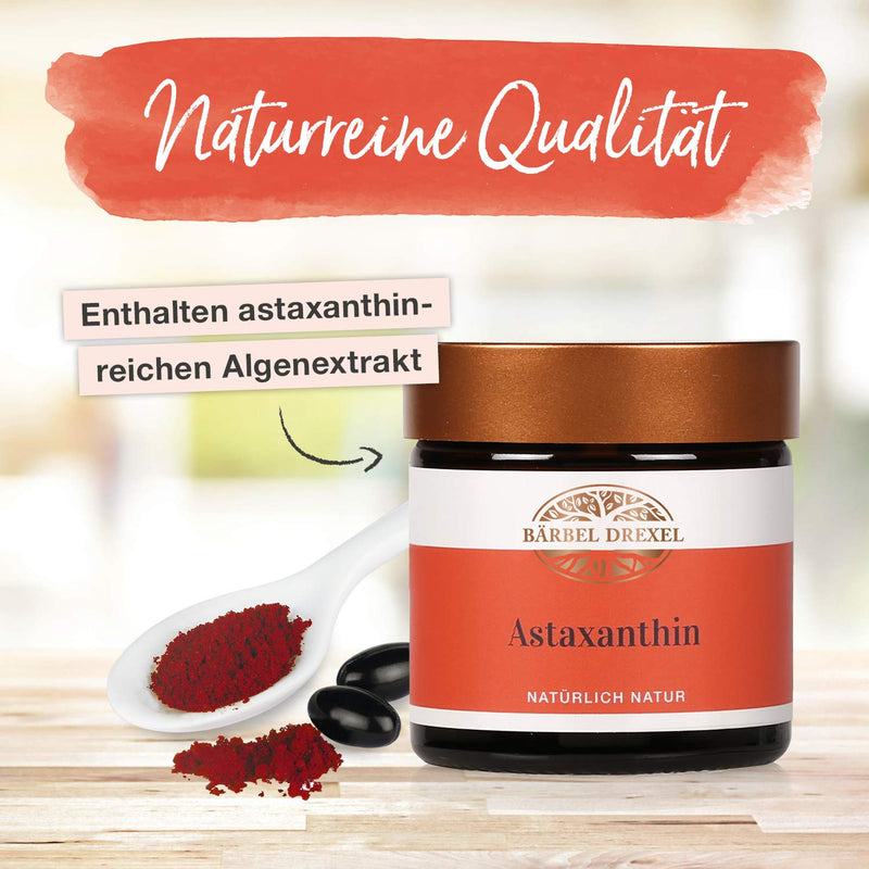 BÄRBEL DREXEL® Astaxanthin 4mg High dosage from the Haematococcus Pluvialis micro-algae, softgel capsules (40 pieces) 100% vegan made in Germany, immune system antioxidants vitamin E capsules - NewNest Australia