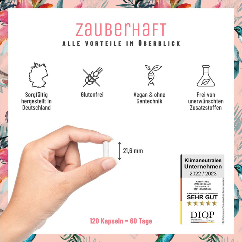Hair Vitamins - 375mg High Dose Silicon & Biotin Zinc Selenium for Hair - Silica from Bamboo, Copper, Iod, Saw Palm, Nettle and B Vitamins - 120 Hair Vitamin Capsules - Vegan from Germany - NewNest Australia
