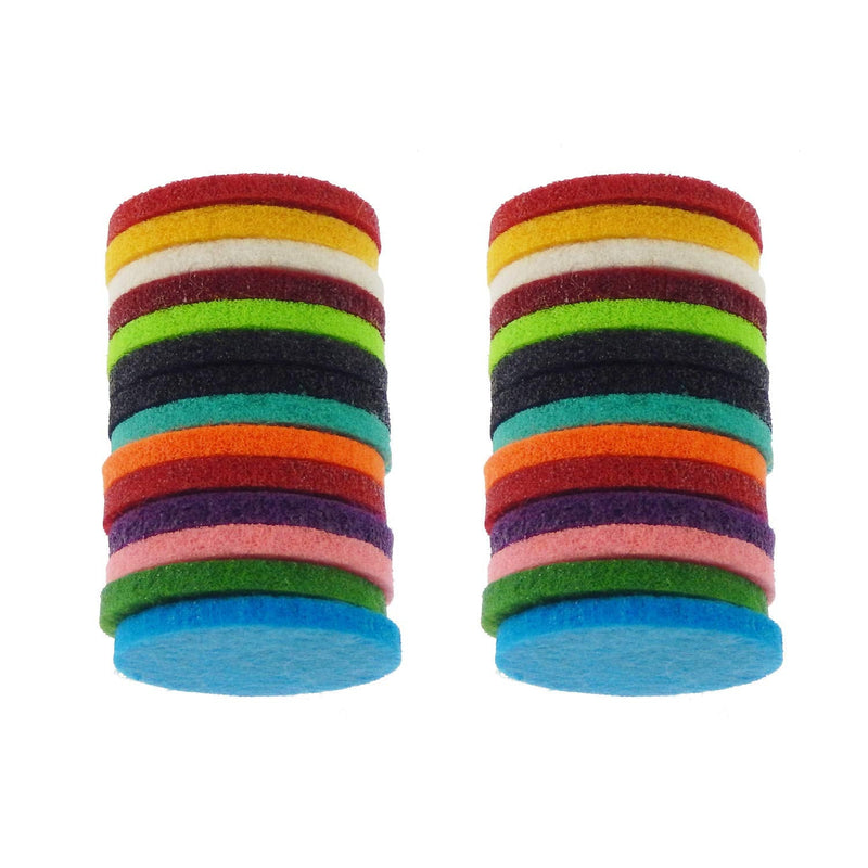 Pack of (x60) Round 30mm Replacement Refill Pads Mixed Colors Aromatherapy Essential Oil Diffuser Locket Necklace Felt Pads Thickened Highly Absorbent Craft Making Accessories - NewNest Australia