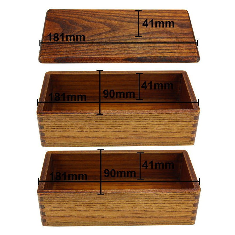 NewNest Australia - Lunch boxes, Japanese Traditional Natural Square Wooden Lunch Containers Women's Men's Adult Kids Wood Bento Box with Spoon Fork kit 