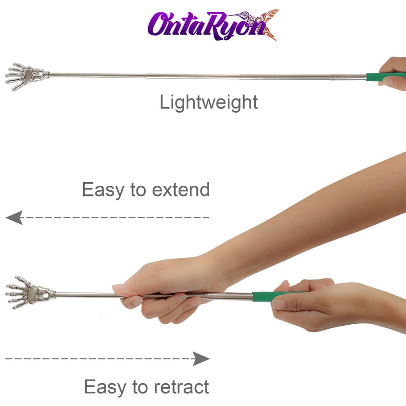 OntaRyon Telescopic Back Scratcher | Novelty Gifts for Men & Women | Portable Handheld Massage Stick | Small Stocking Fillers for Adults | Unusual & Funny Massager (Green) Green - NewNest Australia