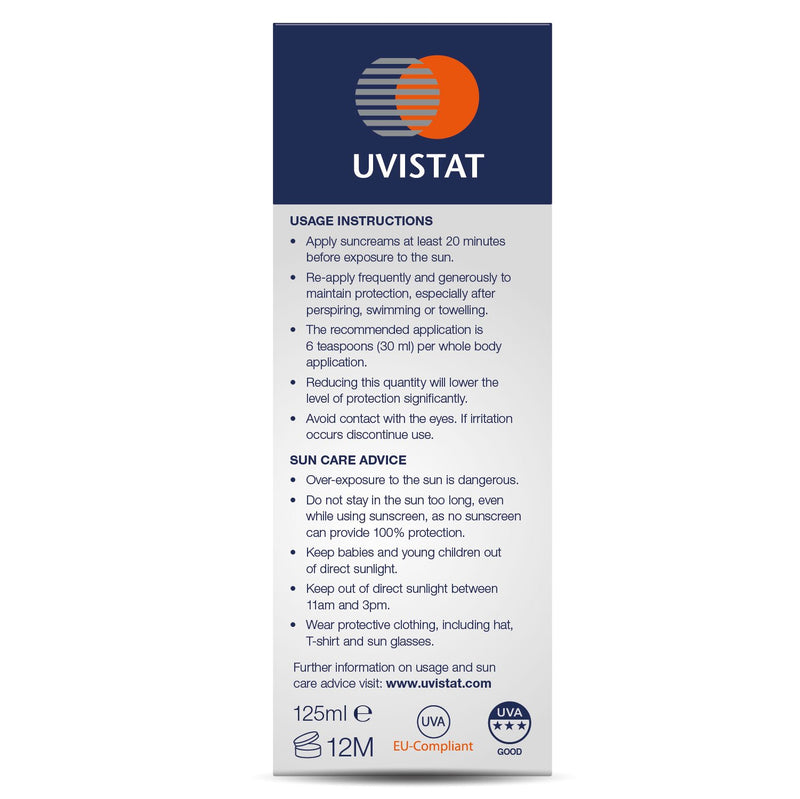 Uvistat Sun Cream | SPF50 | Moisturising, Sun Cream for Sensitive Skin | 125 ml 125 ml (Pack of 1) - NewNest Australia