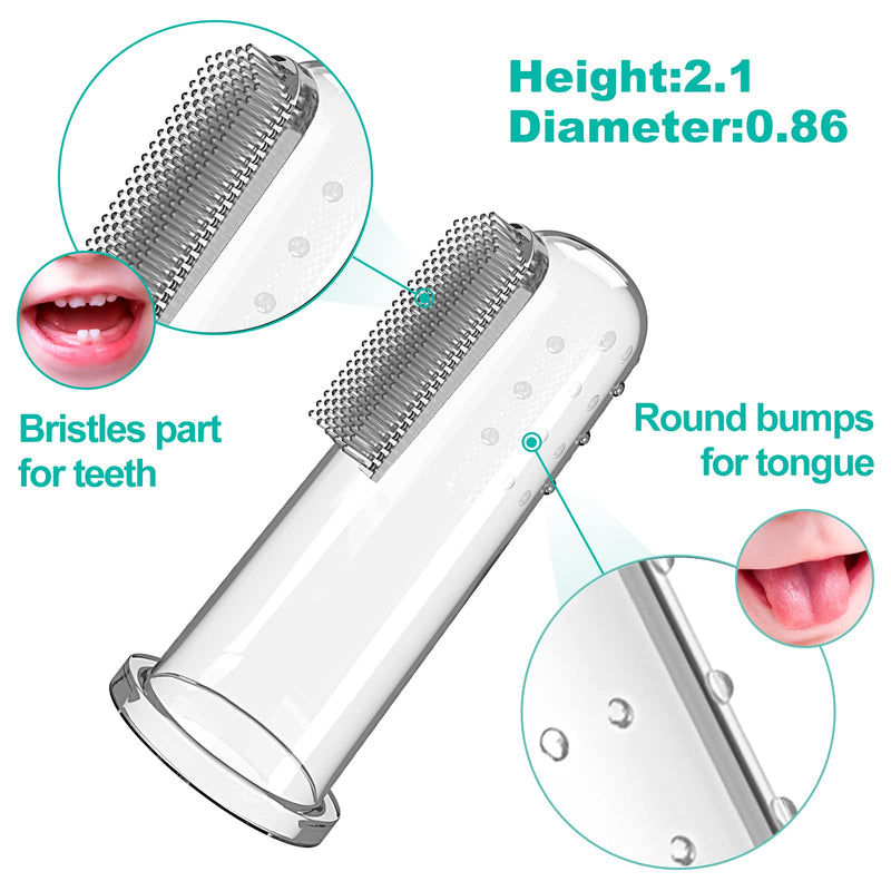 Baby Toothbrush Set, 6 Pcs Soft Infant Finger Toothbrush with 6 Boxes, Newborns Toddler Silicone Baby Tooth Brush 0-6 Months 6-12 Months - NewNest Australia