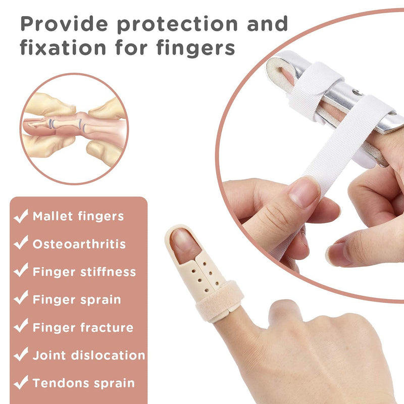 Sopito Finger Splints, 7pcs Finger Support Brace Finger Stabilizer for Broken Fingers Straightening Arthritis Knuckle Immobilization for Adults and Children (3 Different Sizes) - NewNest Australia