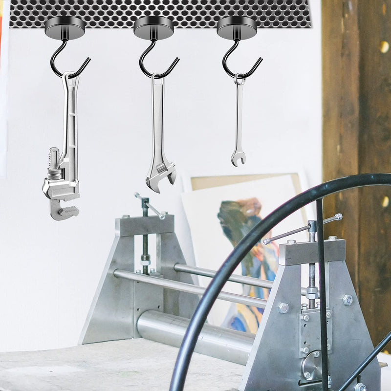 4Pack Black Magnetic Hook 110 lb Heavy Duty Strong Neodymium Magnetic Hooks, Refrigerator Magnet Hooks, Magnet with Hooks for Curtain, Home, Kitchen, Workplace 4Pack - NewNest Australia